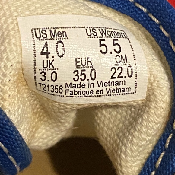 Size 4 VANS NWOT color block tennis shoe - Picture 3 of 5